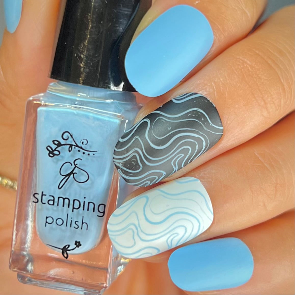 #127 - Baby's Got Blue Eyes - Nail Art Stamping Color (5 Free Formula)