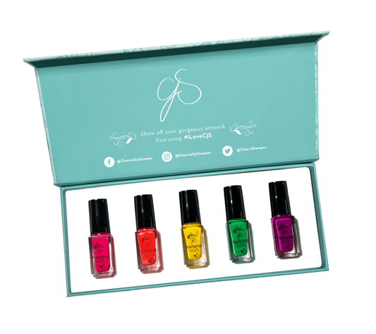 nail-stamping-polish-kit-5-piece-neon-colors-hyper-pigmented-cream-opaque-5ml-cruelty-free