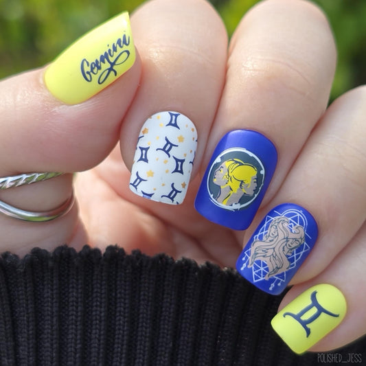 Gemini (CjSZ-04) Etched Nail Art Stamping Plate