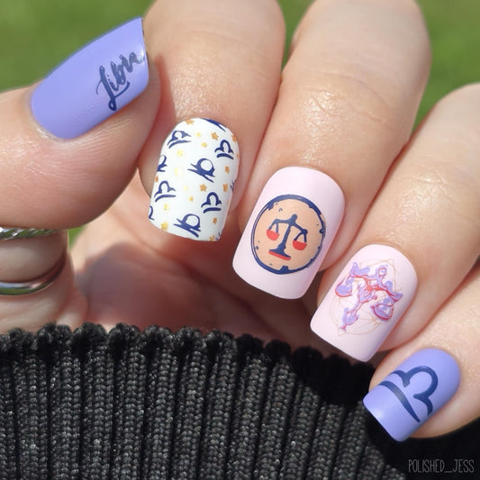 Libra (CjSZ-08) Etched Nail Art Stamping Plate