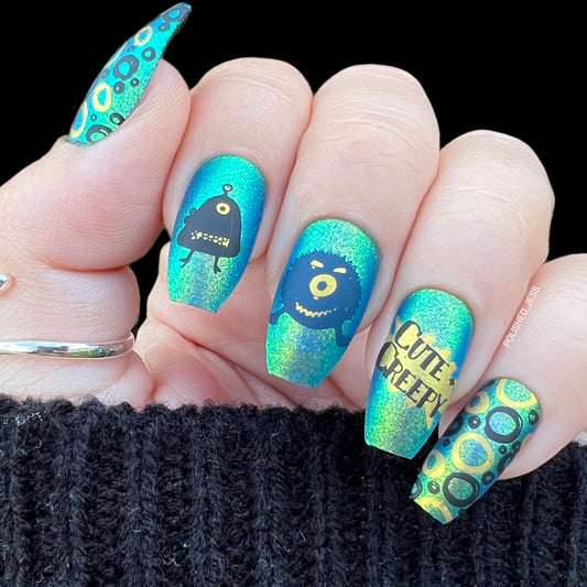 Monster Mash! (CjSH-27) Etched Nail Art Stamping Plate