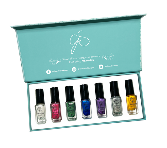 Nail Art Stamping Color Kit - Christmas Glitz (7 Colors)
