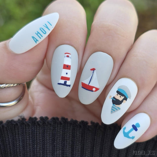 Sail Away (CjS-162) Etched Nail Art Stamping Plate