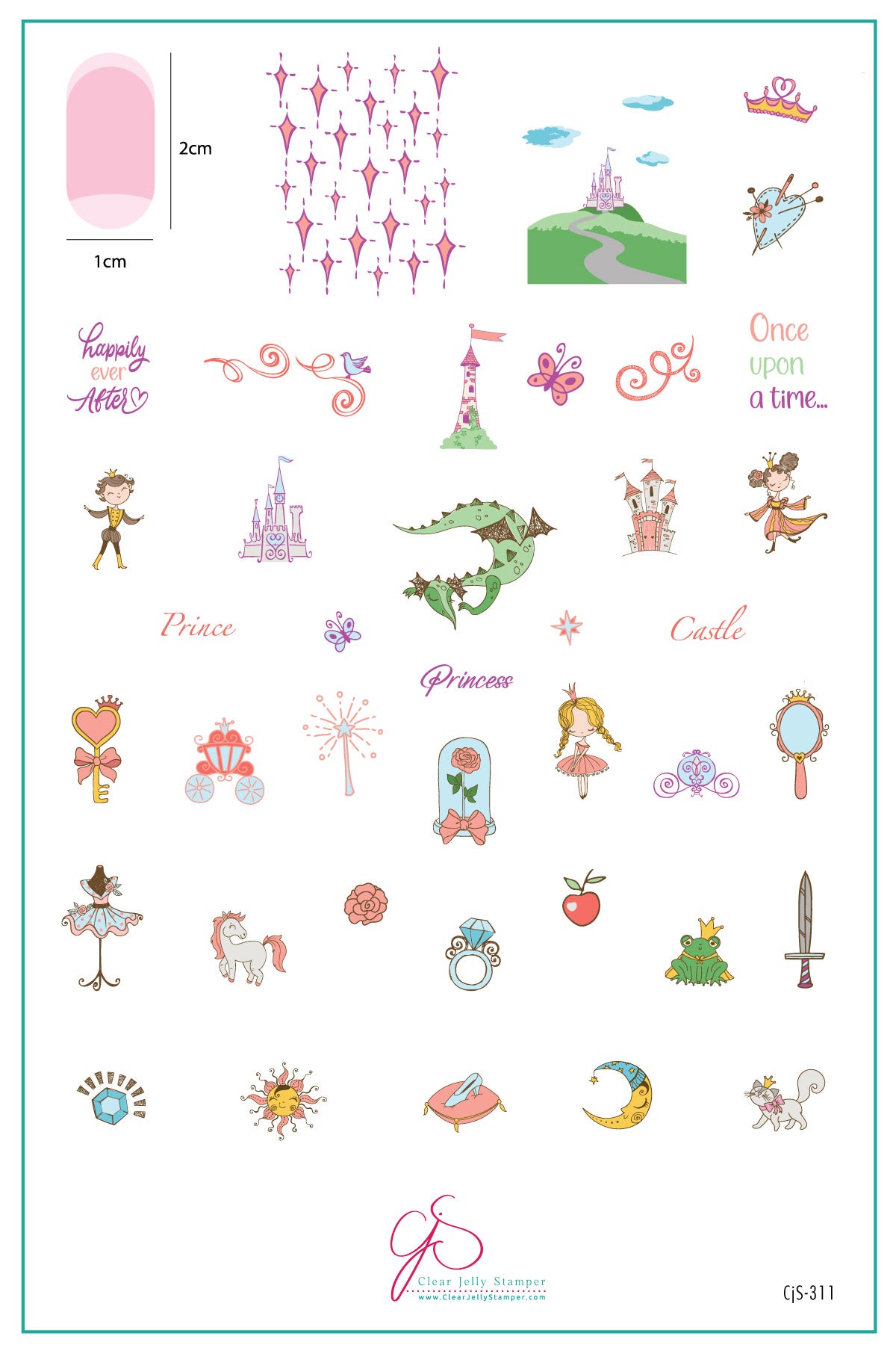 layered-nail-art-stamping-plate-inspo-cards-showing-colorful-designs-of-castles-princesses-dragons-and-fairytale-words-for-nail-art