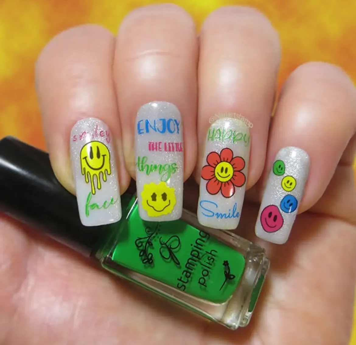 Smile (CjS-325) Etched Nail Art Stamping Plate