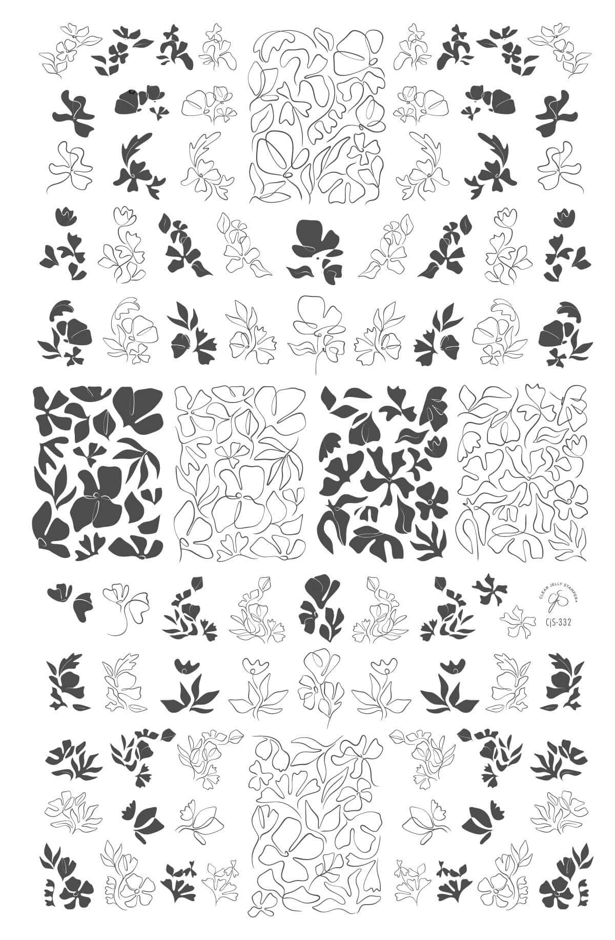 layered-nail-art-stamping-plate-with-colourful-floral-designs