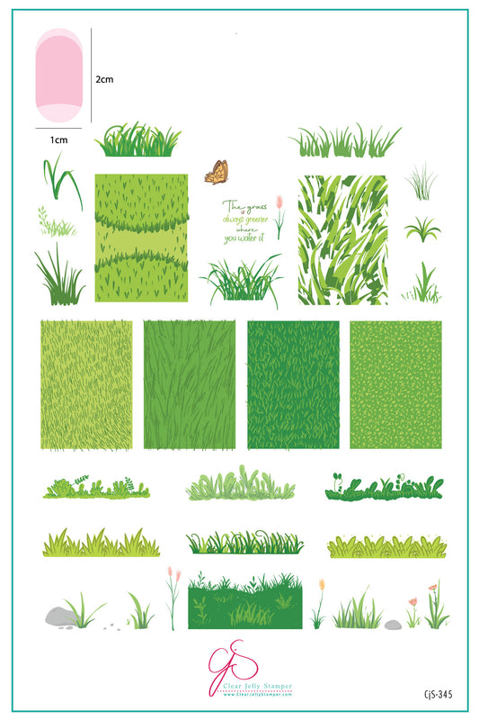 layered-nail-art-stamping-plate-inspo-card-with-grass-designs-butterfly-and-words-for-nail-art