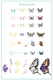  layered-nail-art-stamping-plate-how-to-card-with-colorful-butterfly-and-butterfly-wing-designs-and-words-for-nail-art