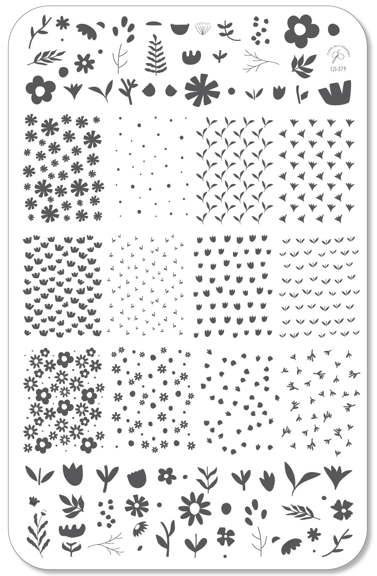 Bloom Baby Bloom (CjS-379) Etched Nail Art Stamping Plate