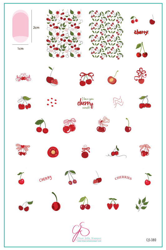 Cherry Bomb (CjS-382) Etched Nail Art Stamping Plate