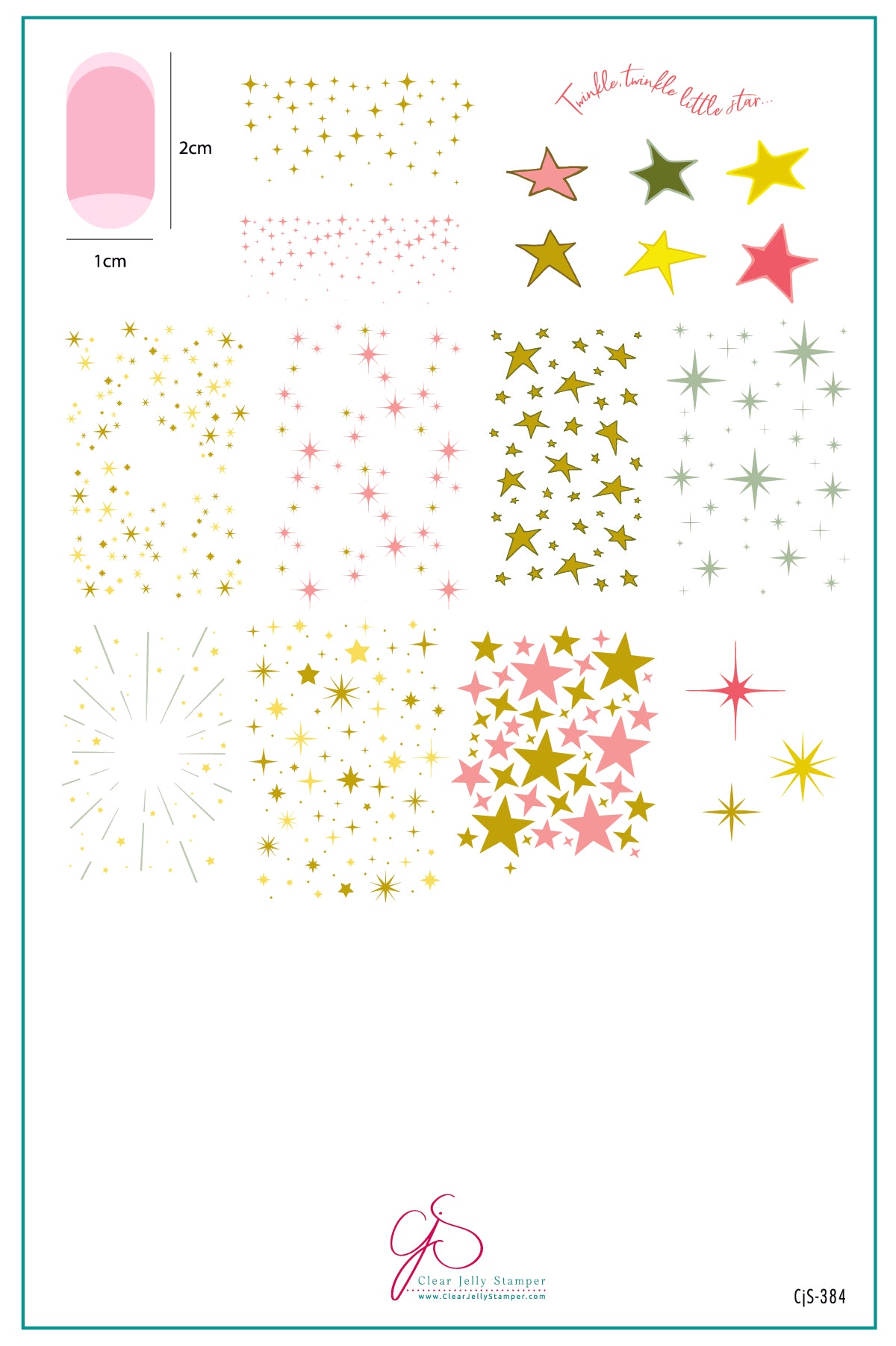 Twinkle Twinkle (CjS-384) Steel Nail Art Layered Stamping Plate