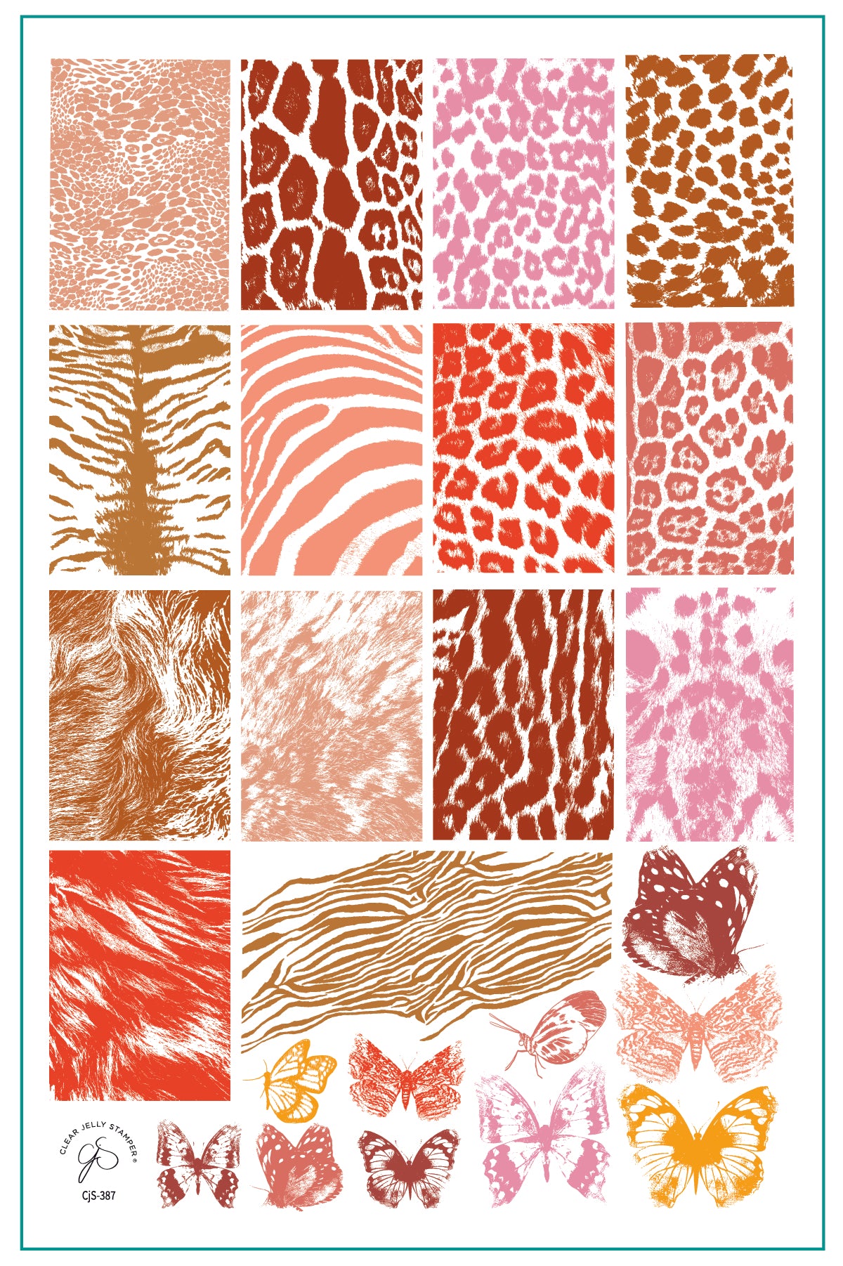 Fur-ever Flutter (CjS-387) Steel Nail Art Layered Stamping Plate