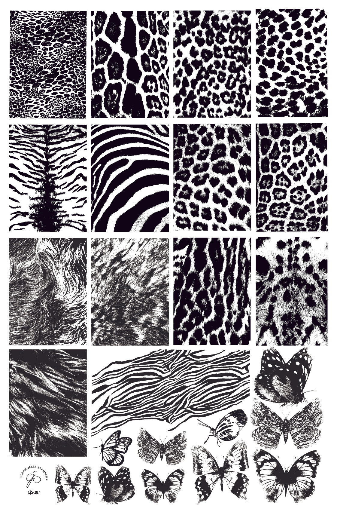 Fur-ever Flutter (CjS-387) Steel Nail Art Layered Stamping Plate