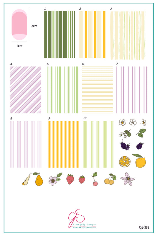 Cabana Stripes (CjS-388) Etched Nail Art Stamping Plate