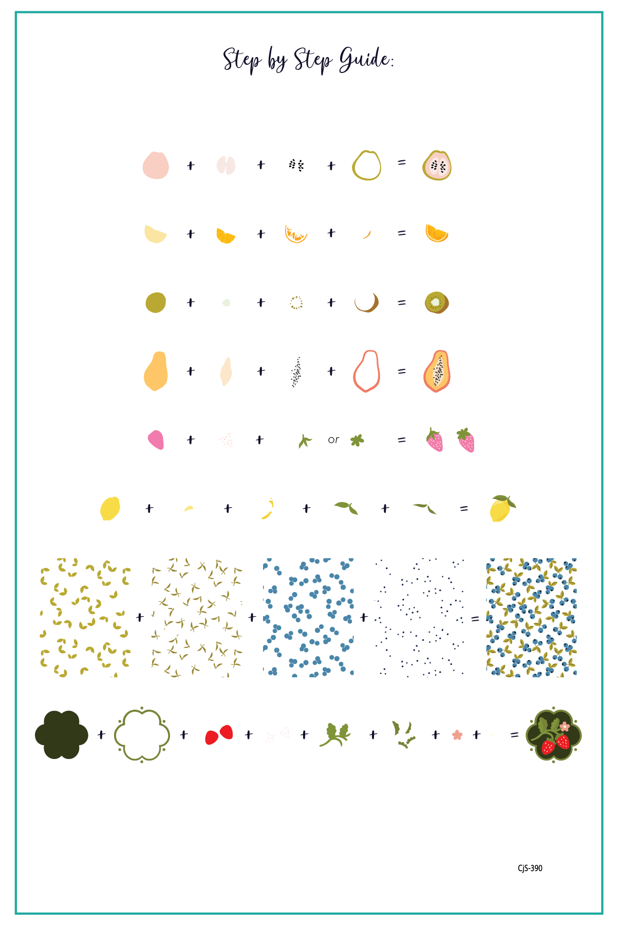 Frilly Fruit (CjS-390) Steel Nail Art Layered Stamping Plate