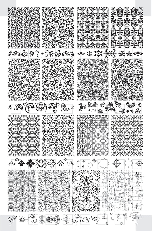 Twisted Elegance (CjS-395) Etched Nail Art Stamping Plate