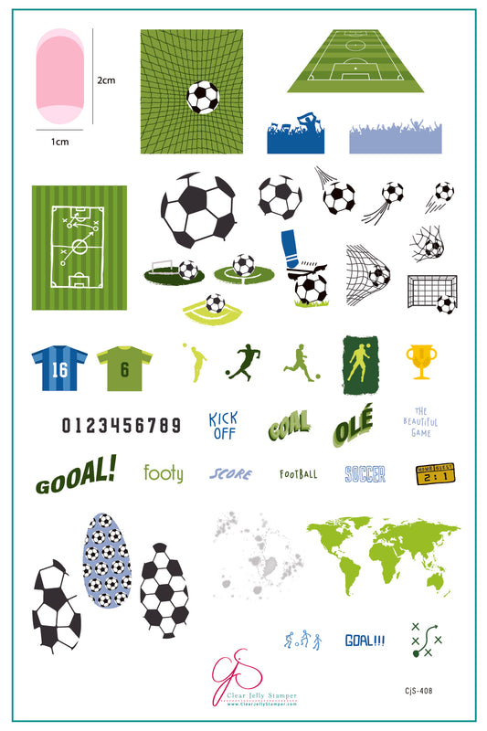 The Beautiful Game (CjS-408) Etched Nail Art Stamping Plate