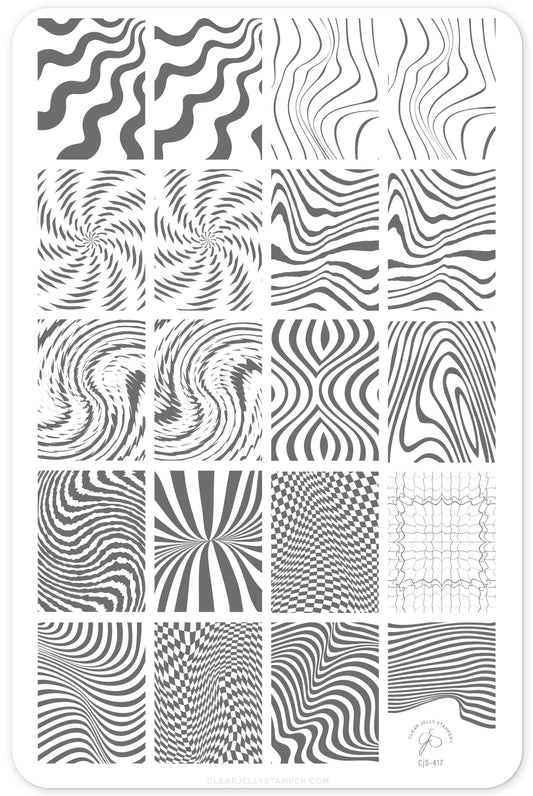 Color Me Trippy (CjS-417) Etched Nail Art Stamping Plate
