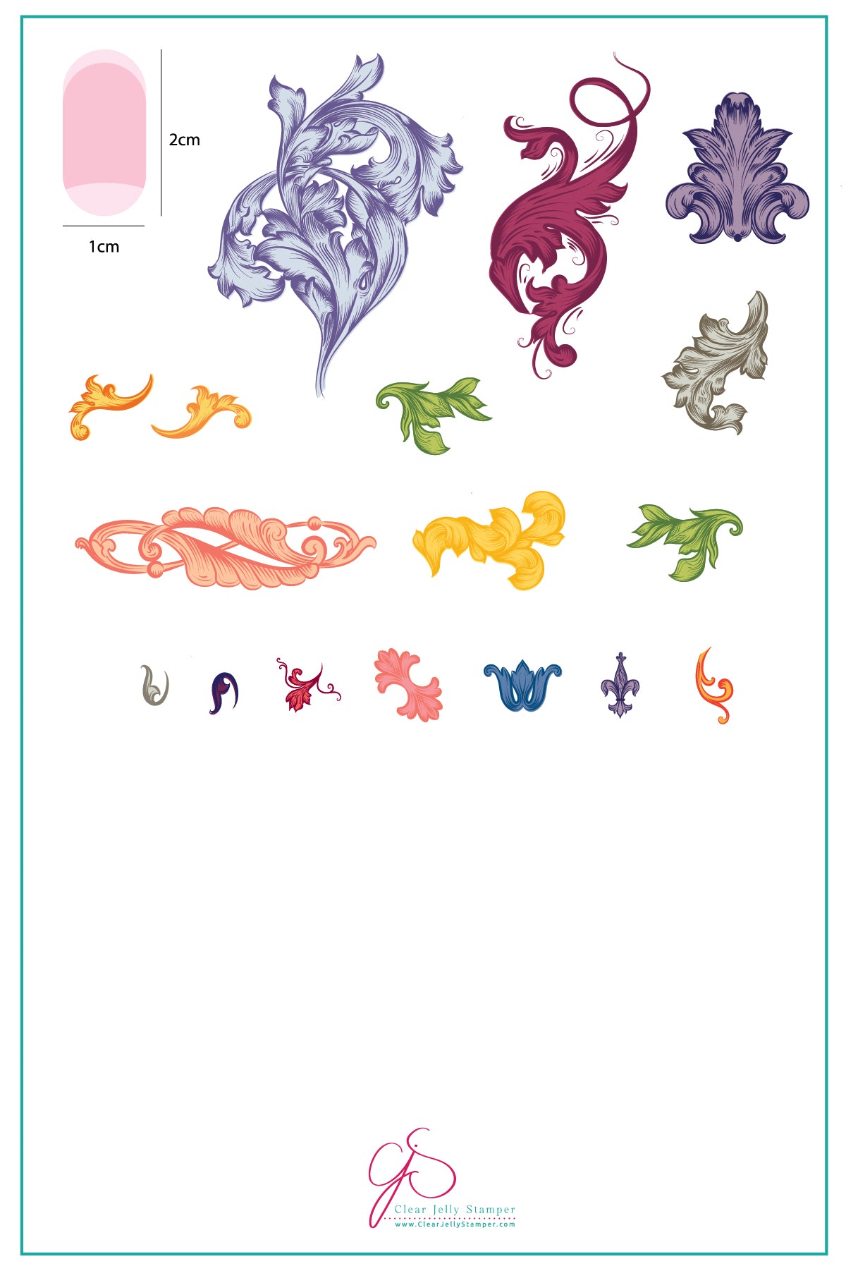 Ornamental Flourish (CjS-45) Etched Nail Art Stamping Plate