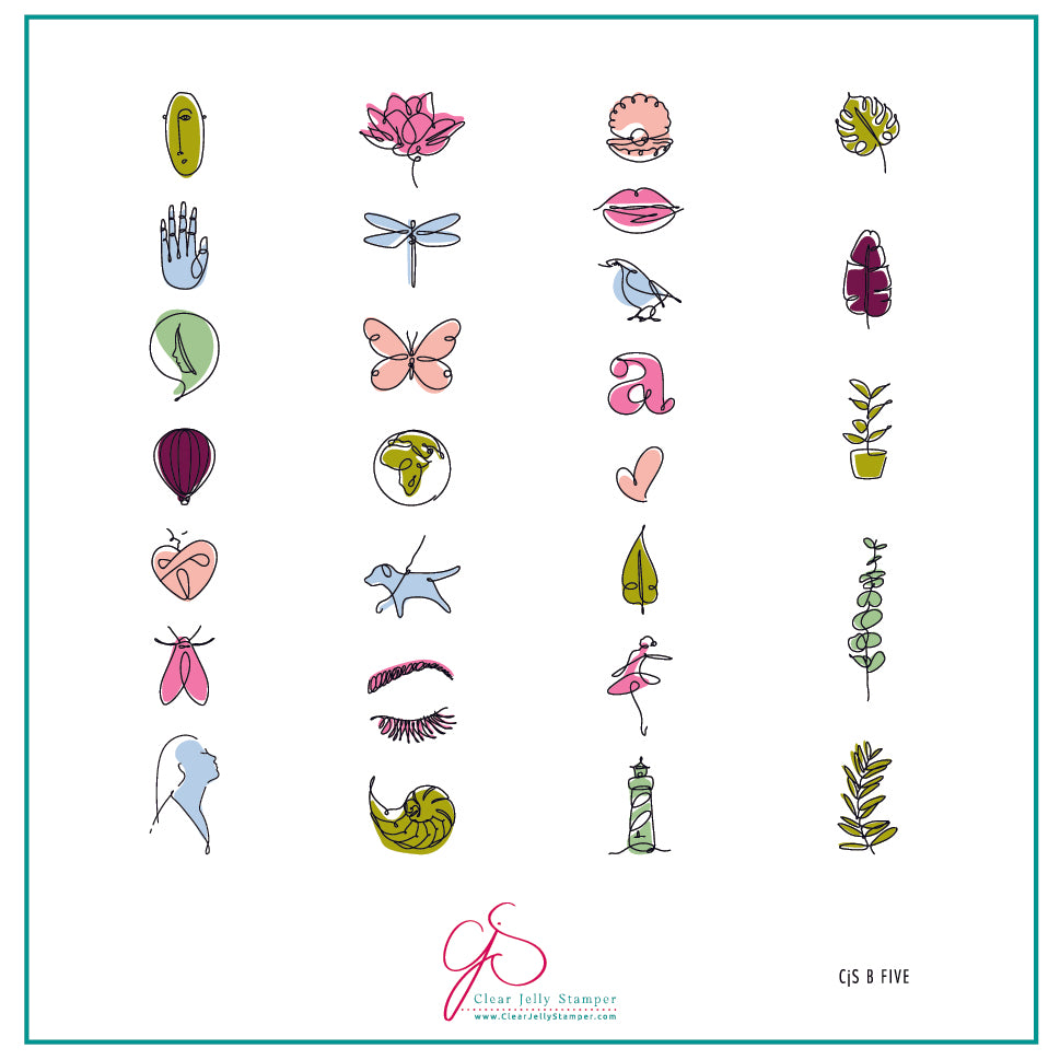 Beginner Edition (CjS-B-FIVE) Steel Nail Art Stamping Plate