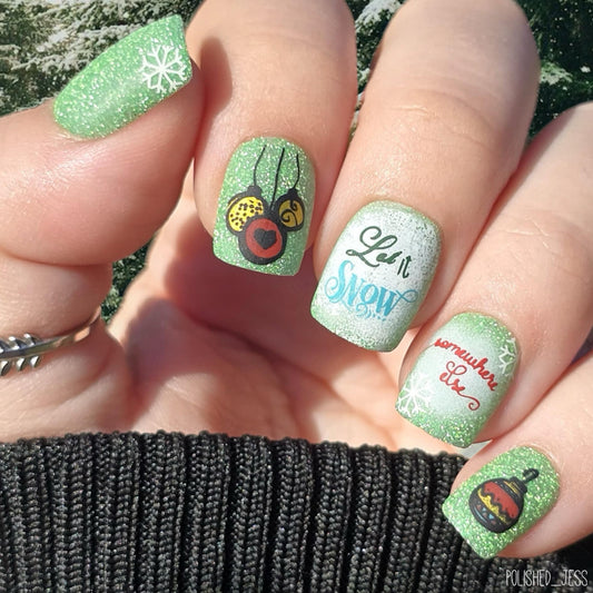 Sassy Christmas (CjSC-68) Etched Nail Art Stamping Plate