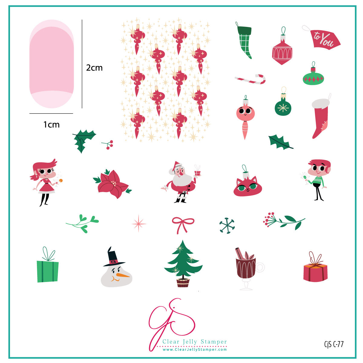 Christmas "Future" (CjSC-77) Steel Nail Art Layered Stamping Plate