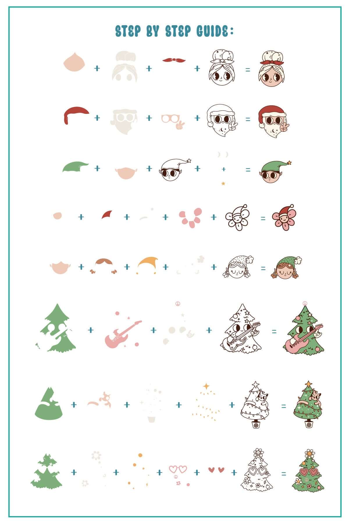 layered-nail-art-stamping-plate-how-to-card-with-colorful-designs-of-christmas-trees-elves-and-santa