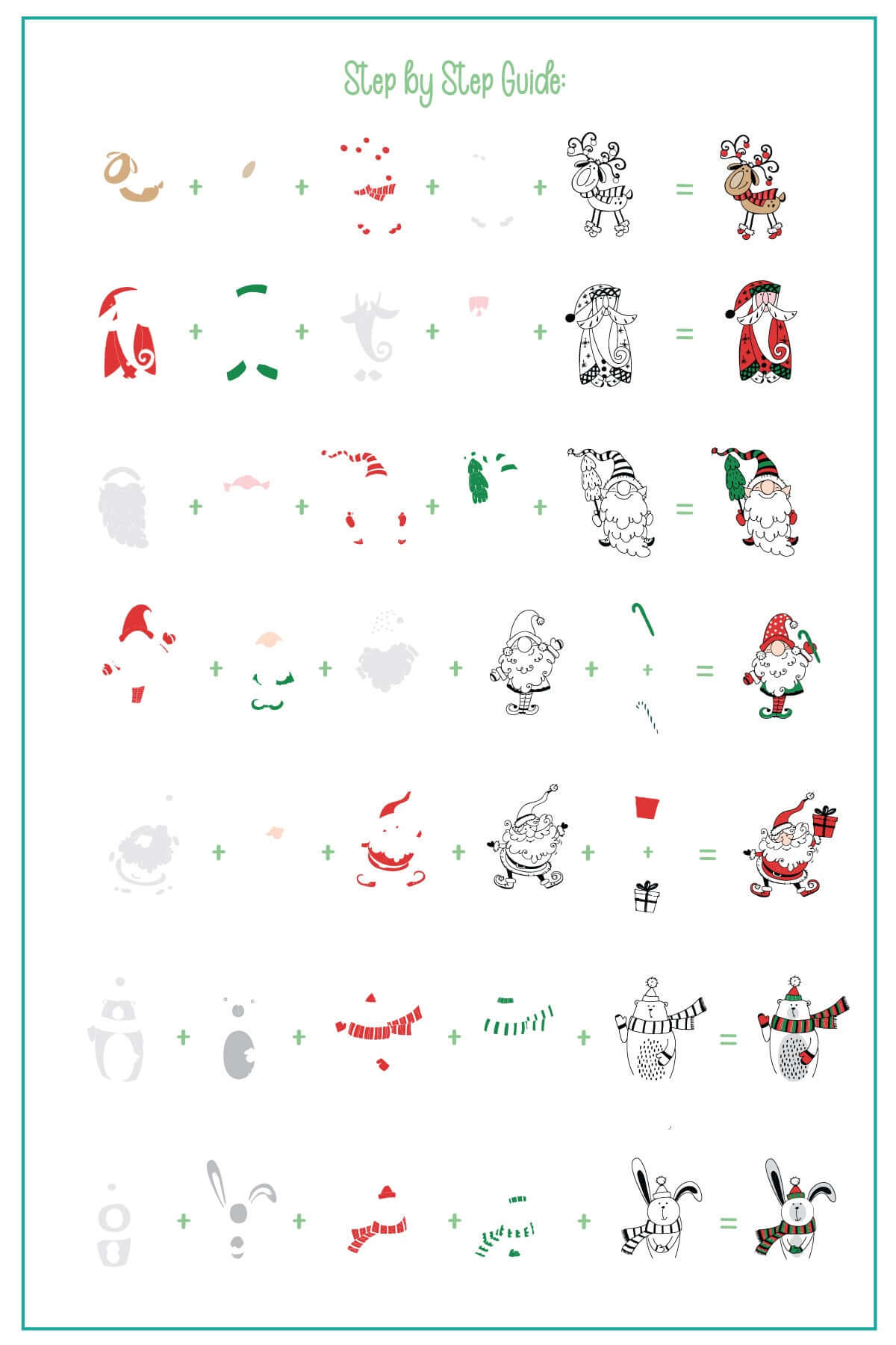 layered-nail-art-stamping-plate-how-to-card-with-colorful-festive-designs-of-santa-reindeer-and-polar-bears