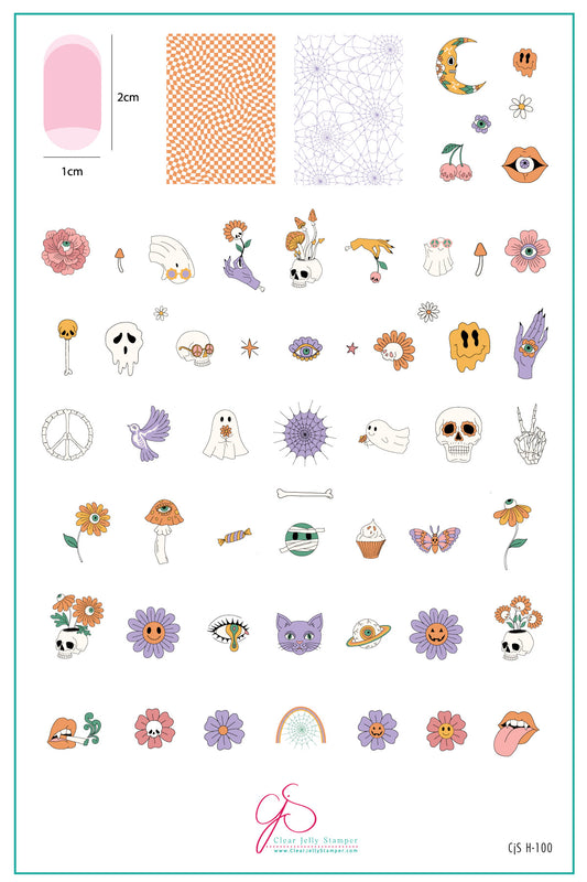 Mystic Hallows (CjSH-100) Etched Nail Art Stamping Plate