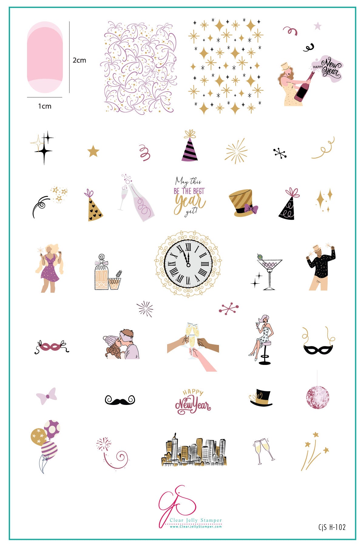 Best Year Yet (CjSH-102) Etched Nail Art Stamping Plate