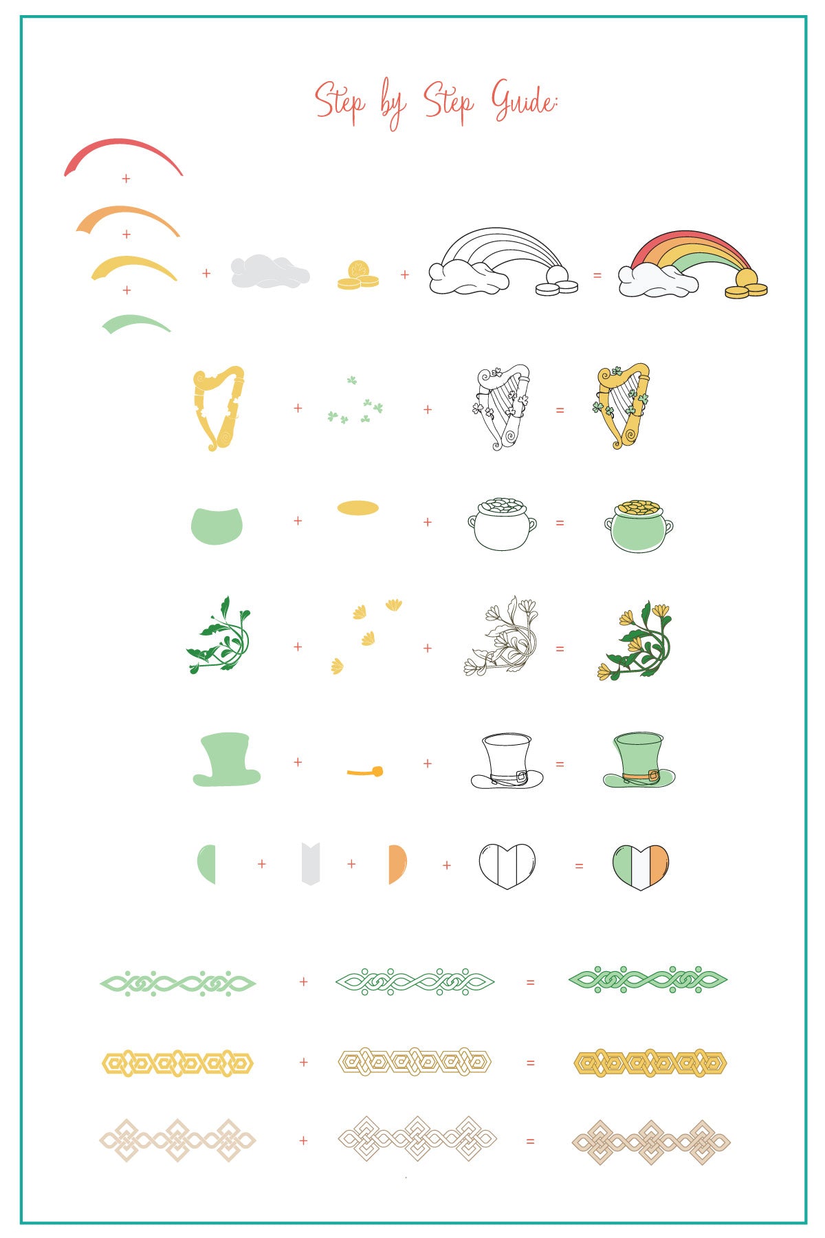 Luck (CjSH-104) Etched Nail Art Stamping Plate