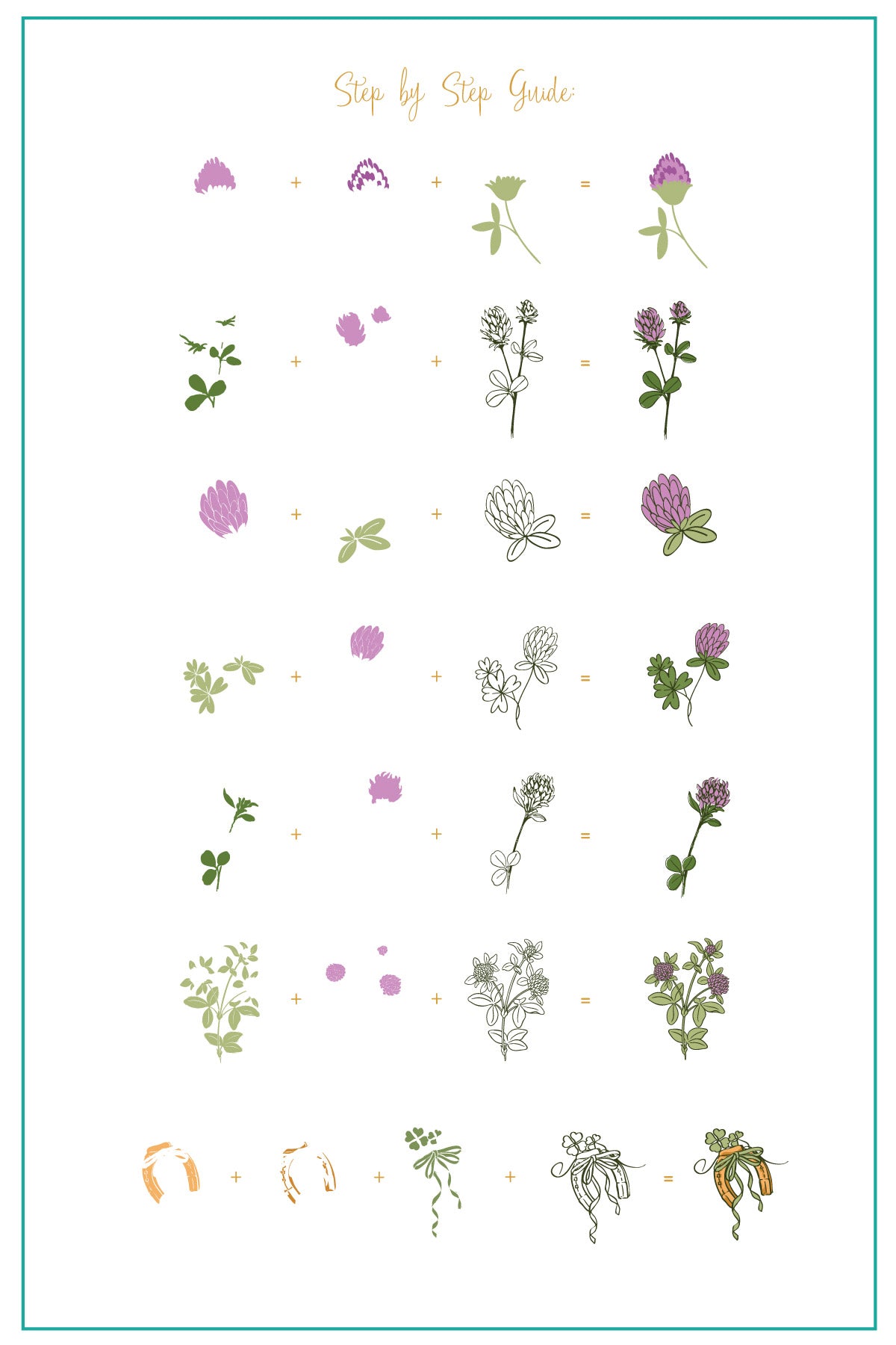 Pretty Clover (CjSH-105) Etched Nail Art Stamping Plate