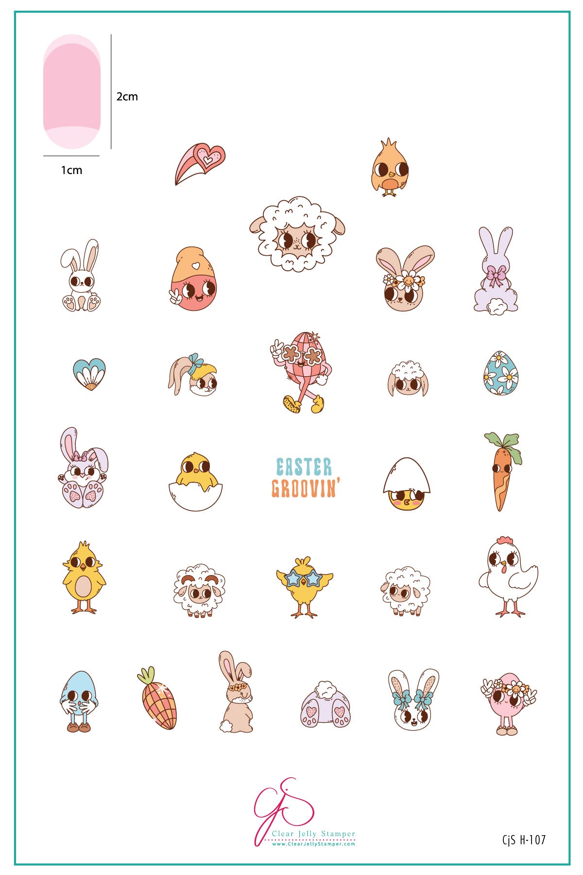 Easter Groovin' (CjSH-107) Etched Nail Art Stamping Plate