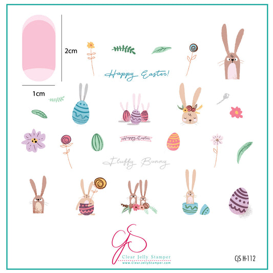Bunny Bliss (CjSH-112) Etched Nail Art Stamping Plate