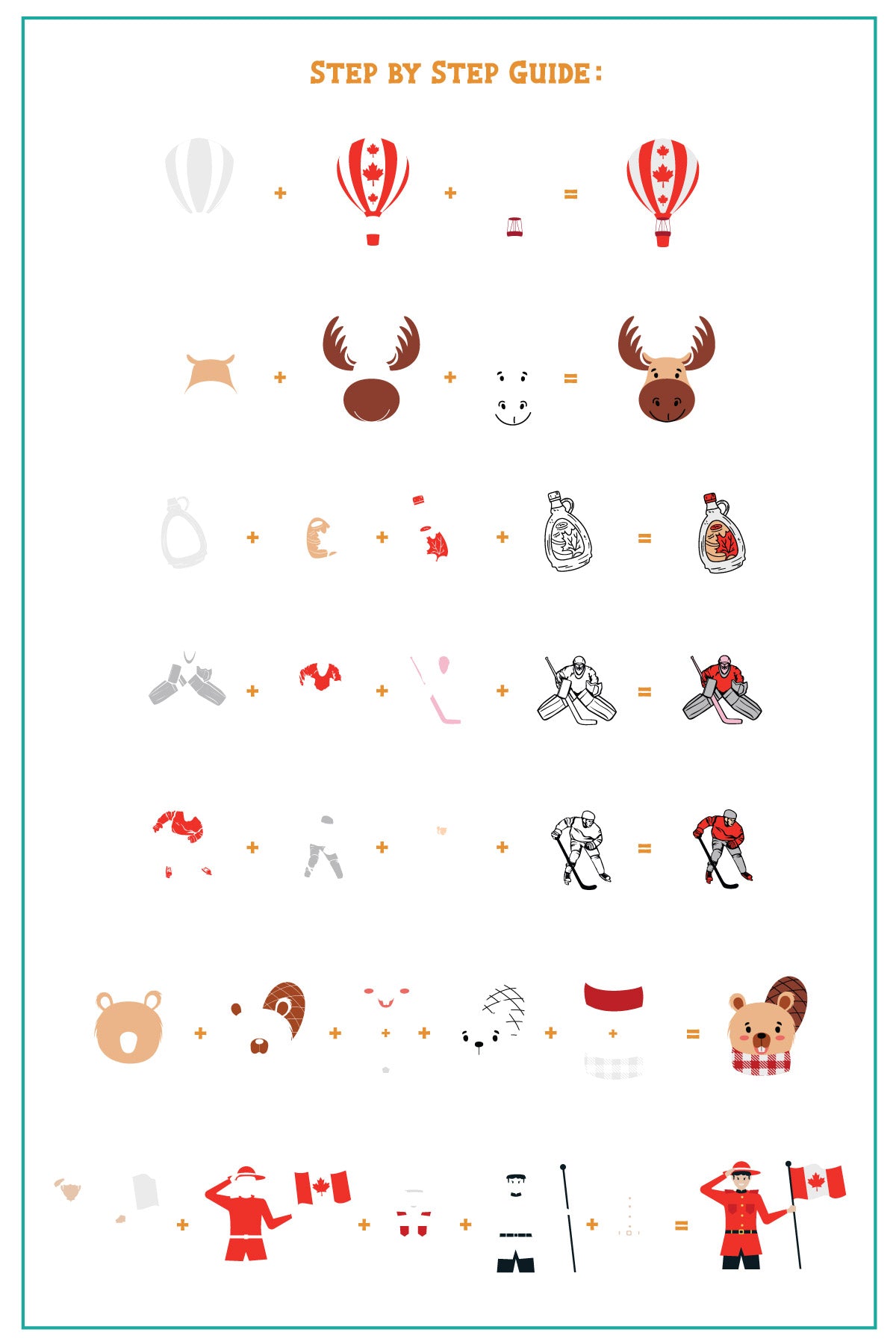 layered-nail-art-stamping-pate-how-to-card-with-colorful-canadian-designs-of-maple-leaves-bears-moose-ice-hockey-and-words-for-nail-art