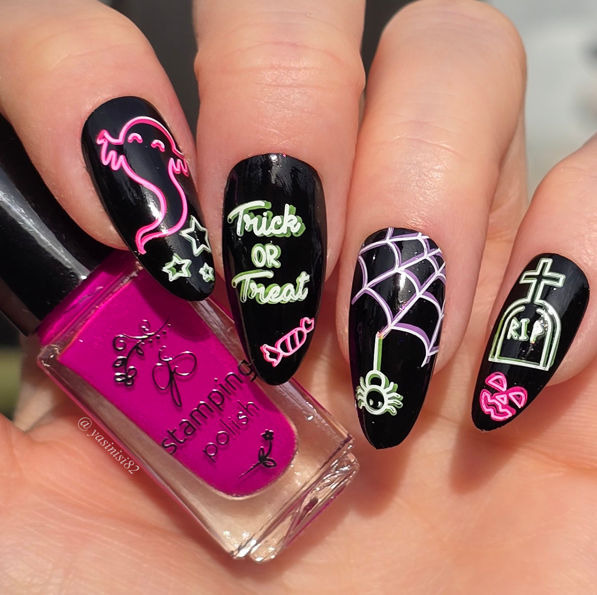 Neon Nightmares (CjSH-117) Etched Nail Art Stamping Plate