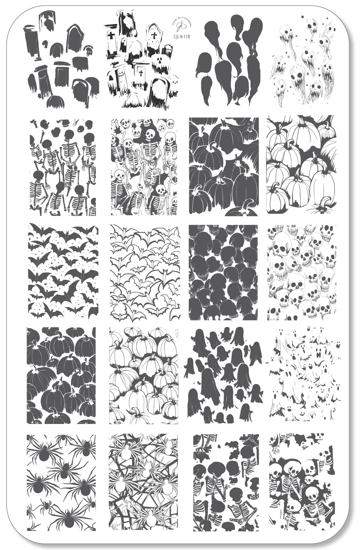 Wallpaper - Nightmare Nights (CjSH-122) Etched Nail Art Stamping Plate