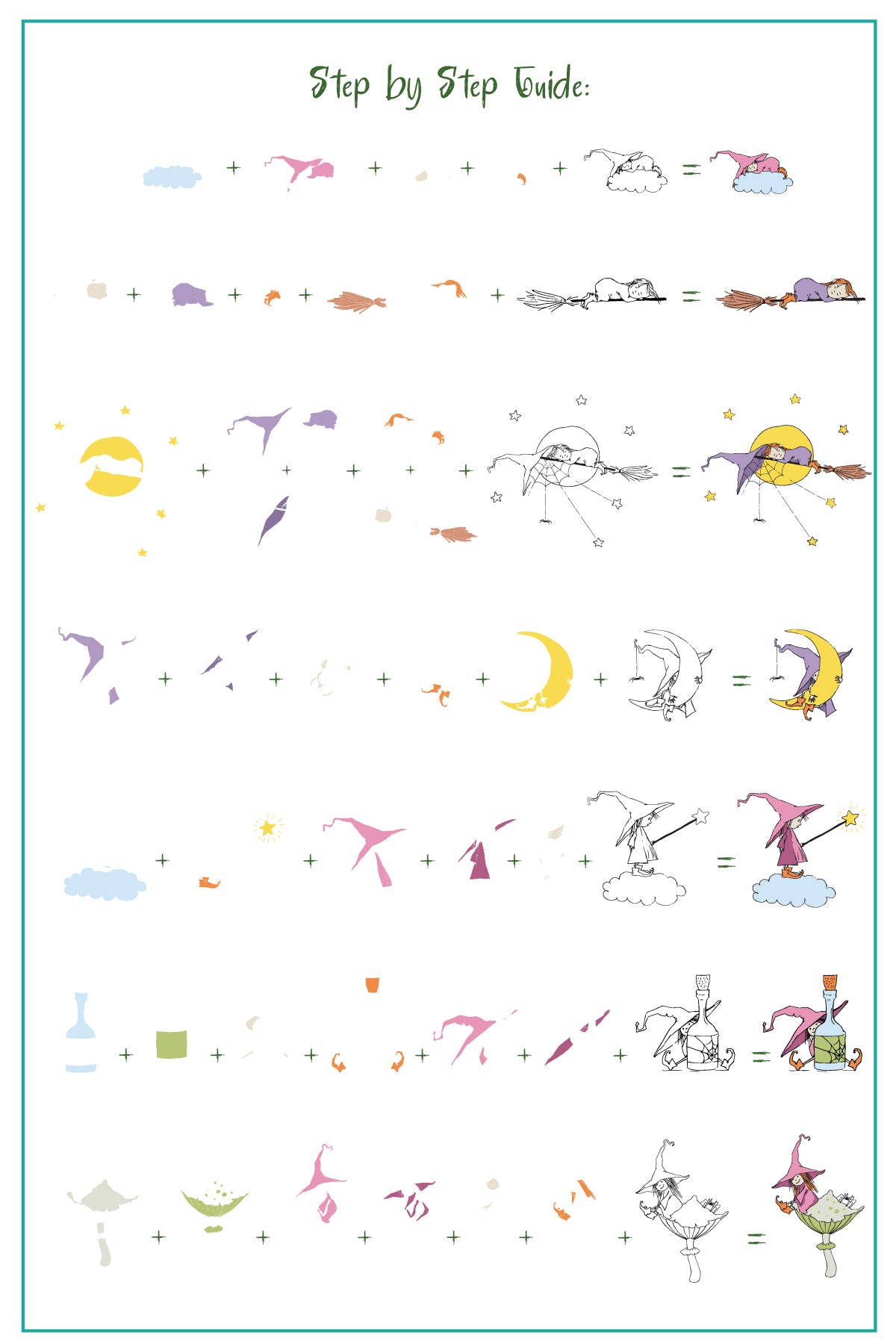 Sweet Little Witch (CjSH-90) Etched Nail Art Stamping Plate