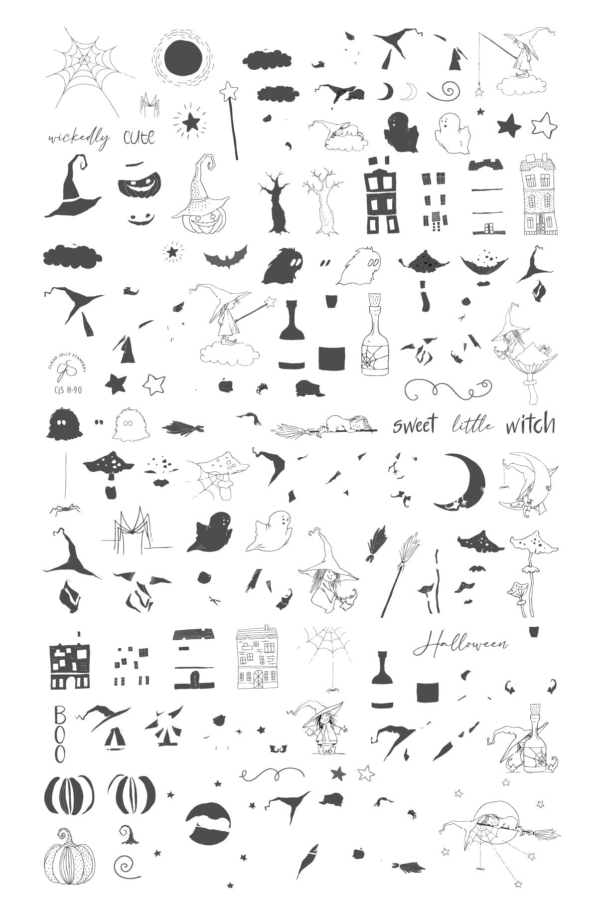 Sweet Little Witch (CjSH-90) Etched Nail Art Stamping Plate