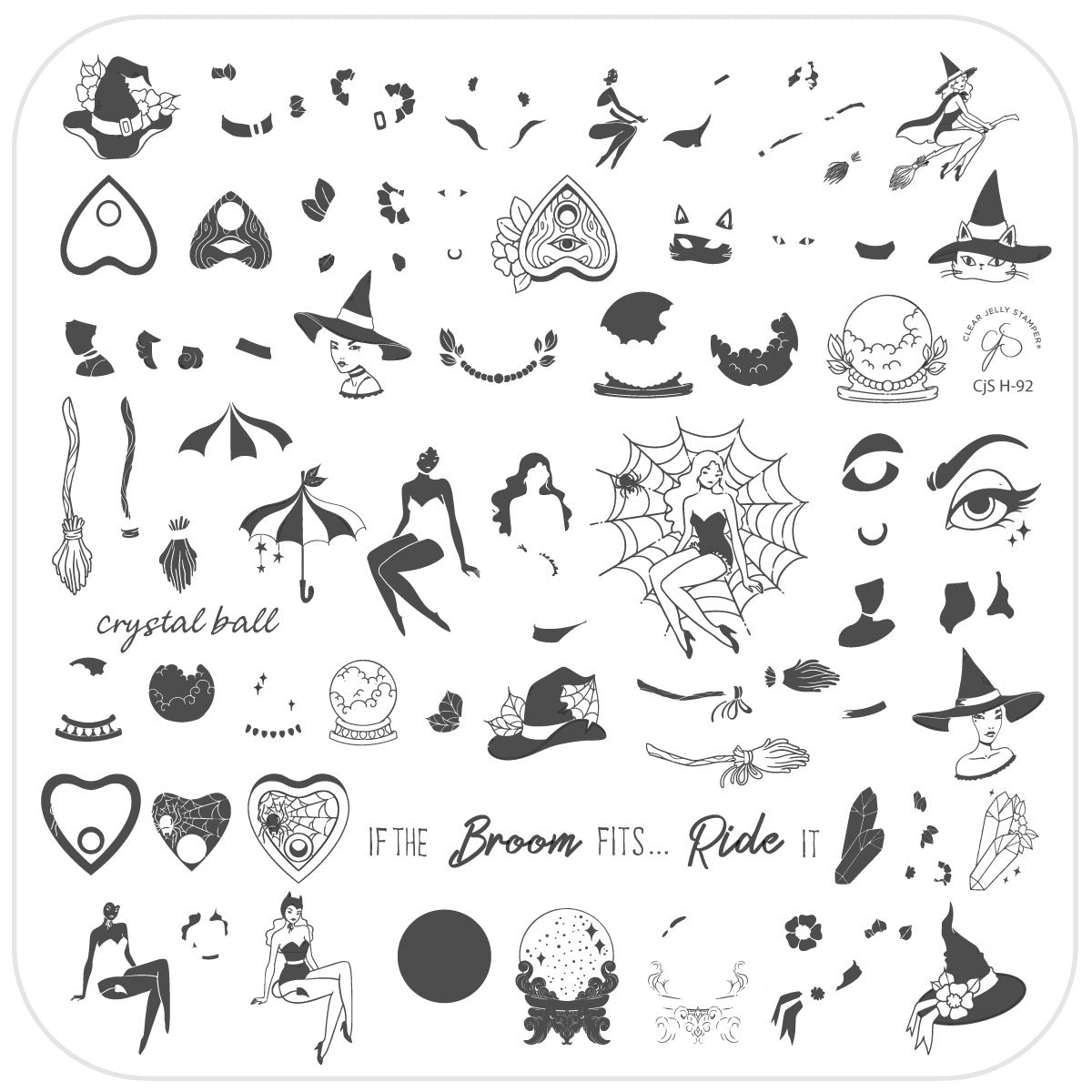 Hallo-Witch (CjSH-92) Etched Nail Art Stamping Plate