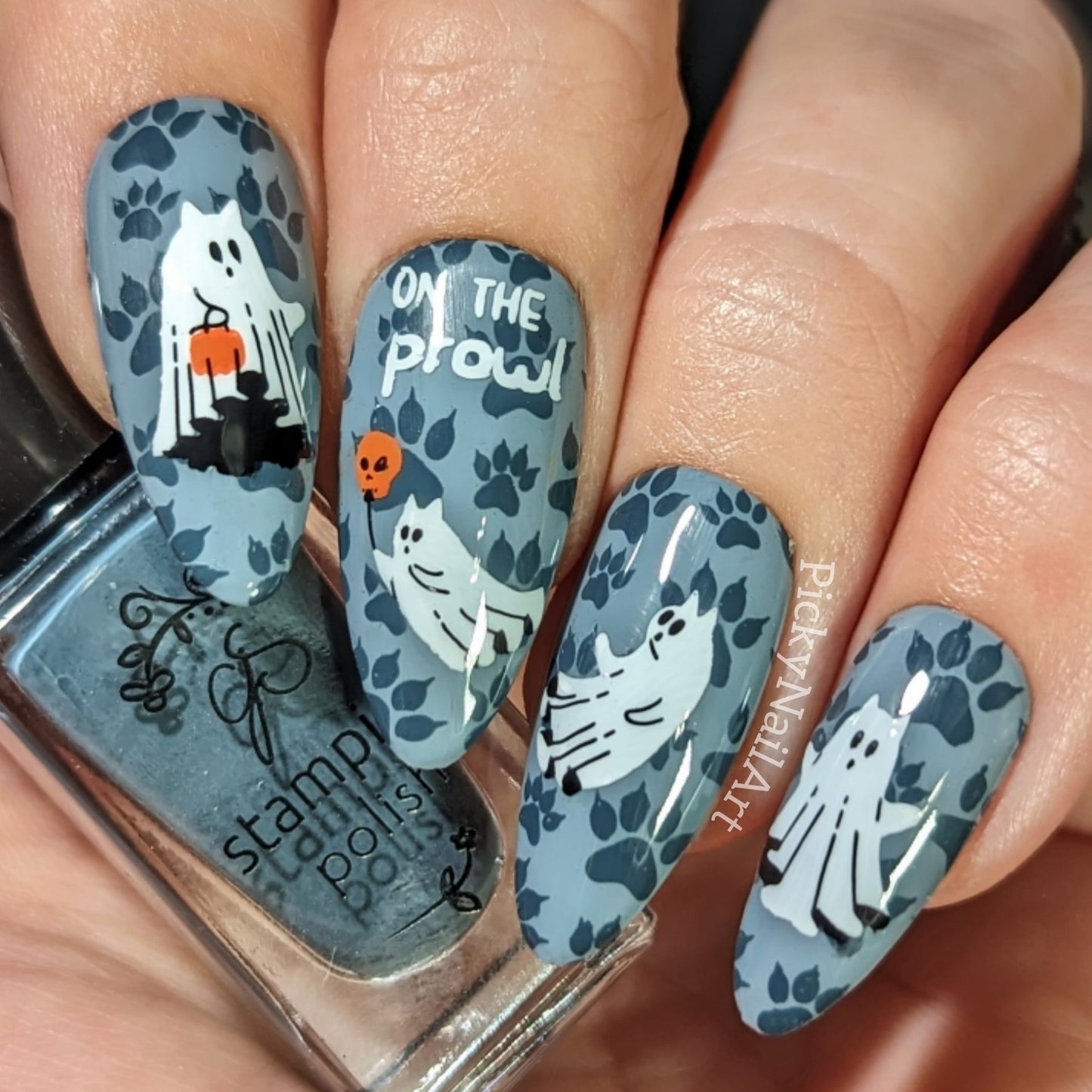Cat-O-Ween (CjSH-96) Etched Nail Art Stamping Plate
