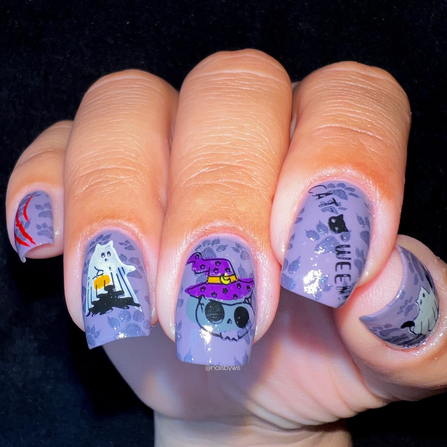 Cat-O-Ween (CjSH-96) Etched Nail Art Stamping Plate