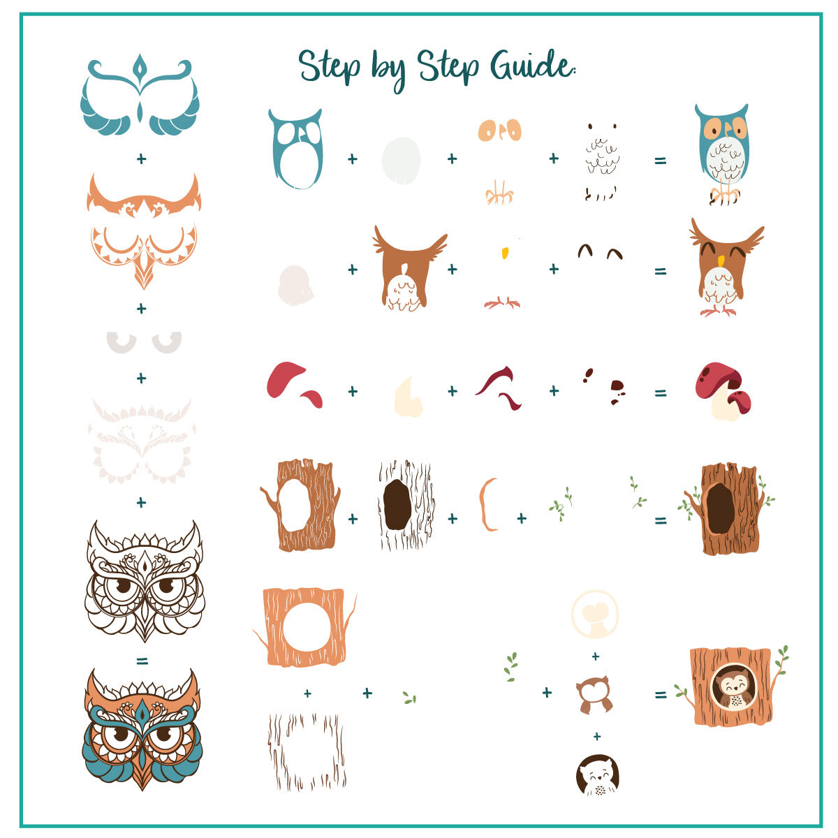 Owl is Good (CjSLC-96) Steel Nail Art Layered Stamping Plate
