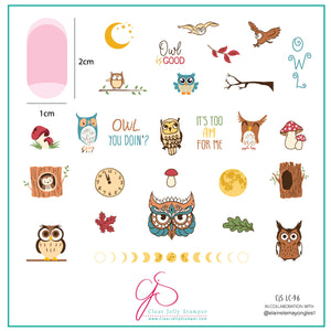 Owl is Good (CjSLC-96) Steel Nail Art Layered Stamping Plate