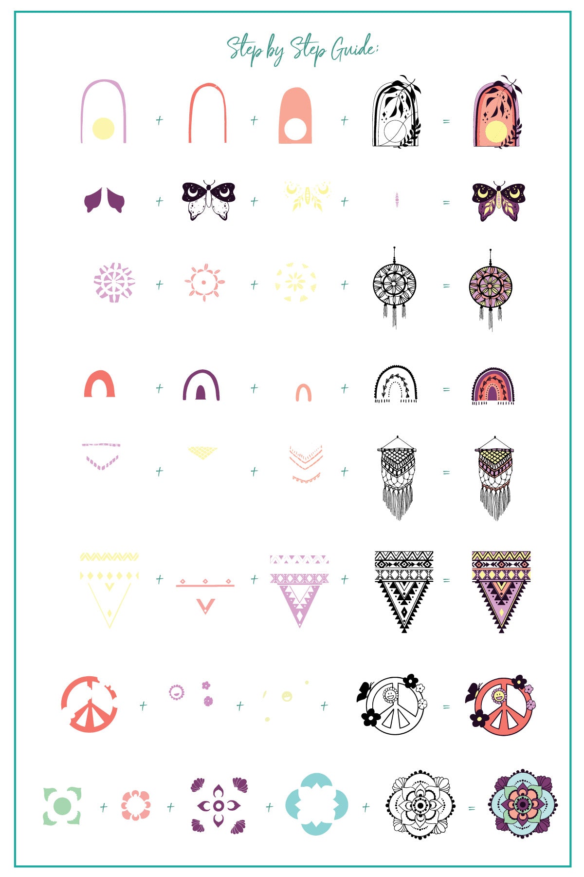 Celina Ryden - Boho Vibes (CjSLC-97) Etched Nail Art Stamping Plate