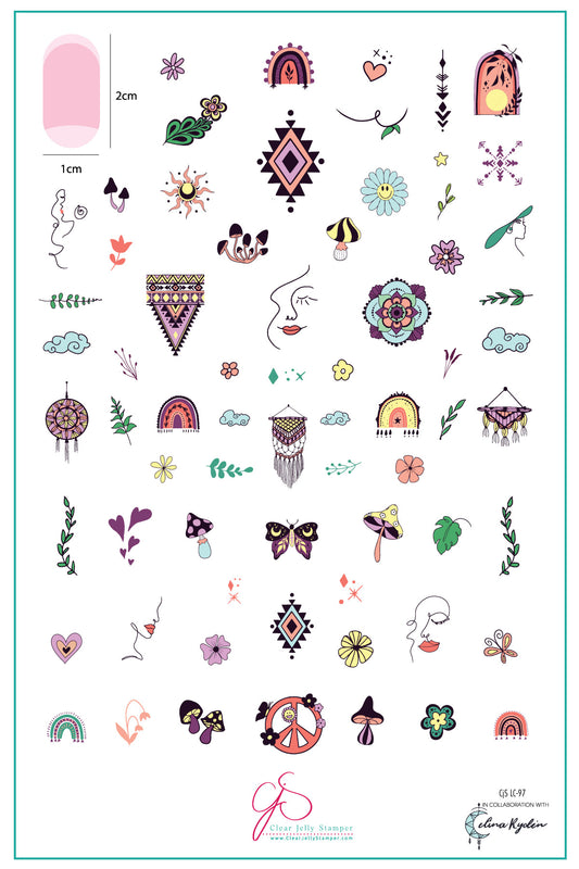 Celina Ryden - Boho Vibes (CjSLC-97) Etched Nail Art Stamping Plate