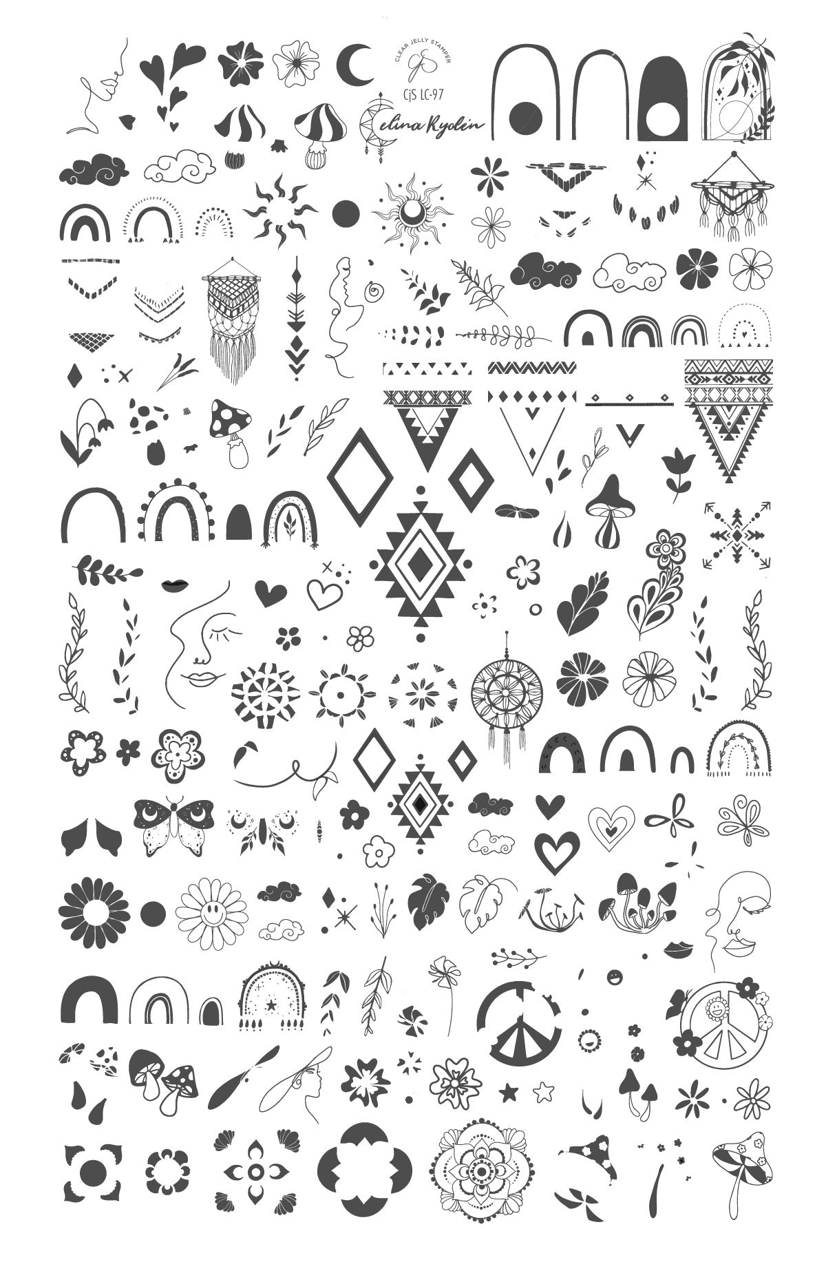 Celina Ryden - Boho Vibes (CjSLC-97) Etched Nail Art Stamping Plate