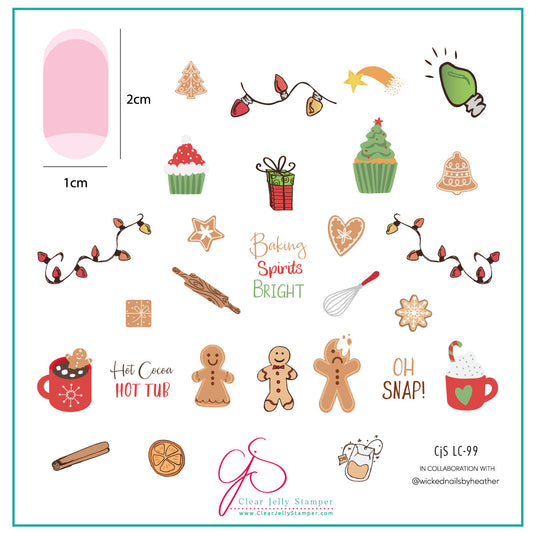 Baking Spirits Bright (CjSLC-99) Etched Nail Art Stamping Plate