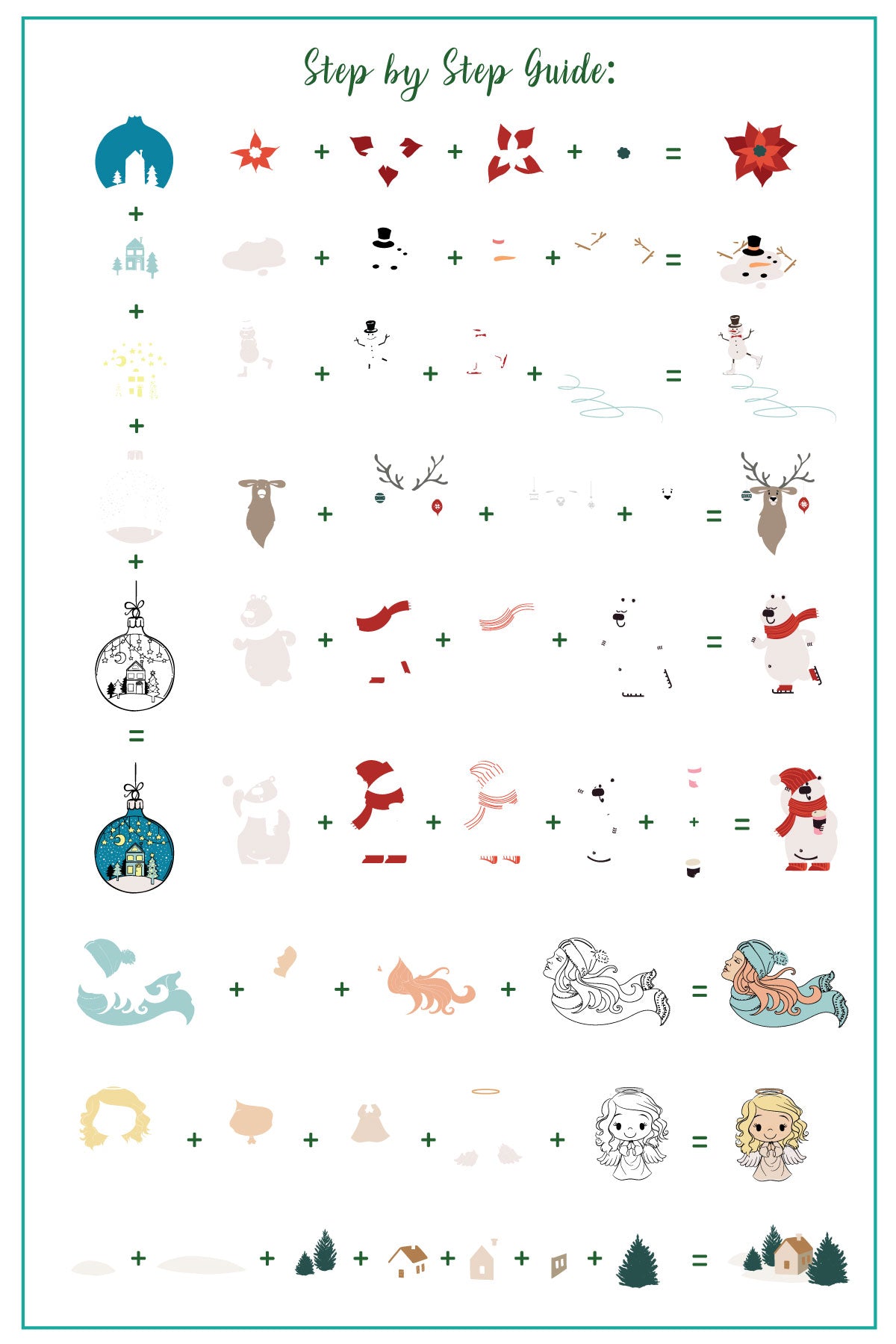 Frosty's Winter Wonderland (CjSLE-07) Etched Nail Art Stamping Plate