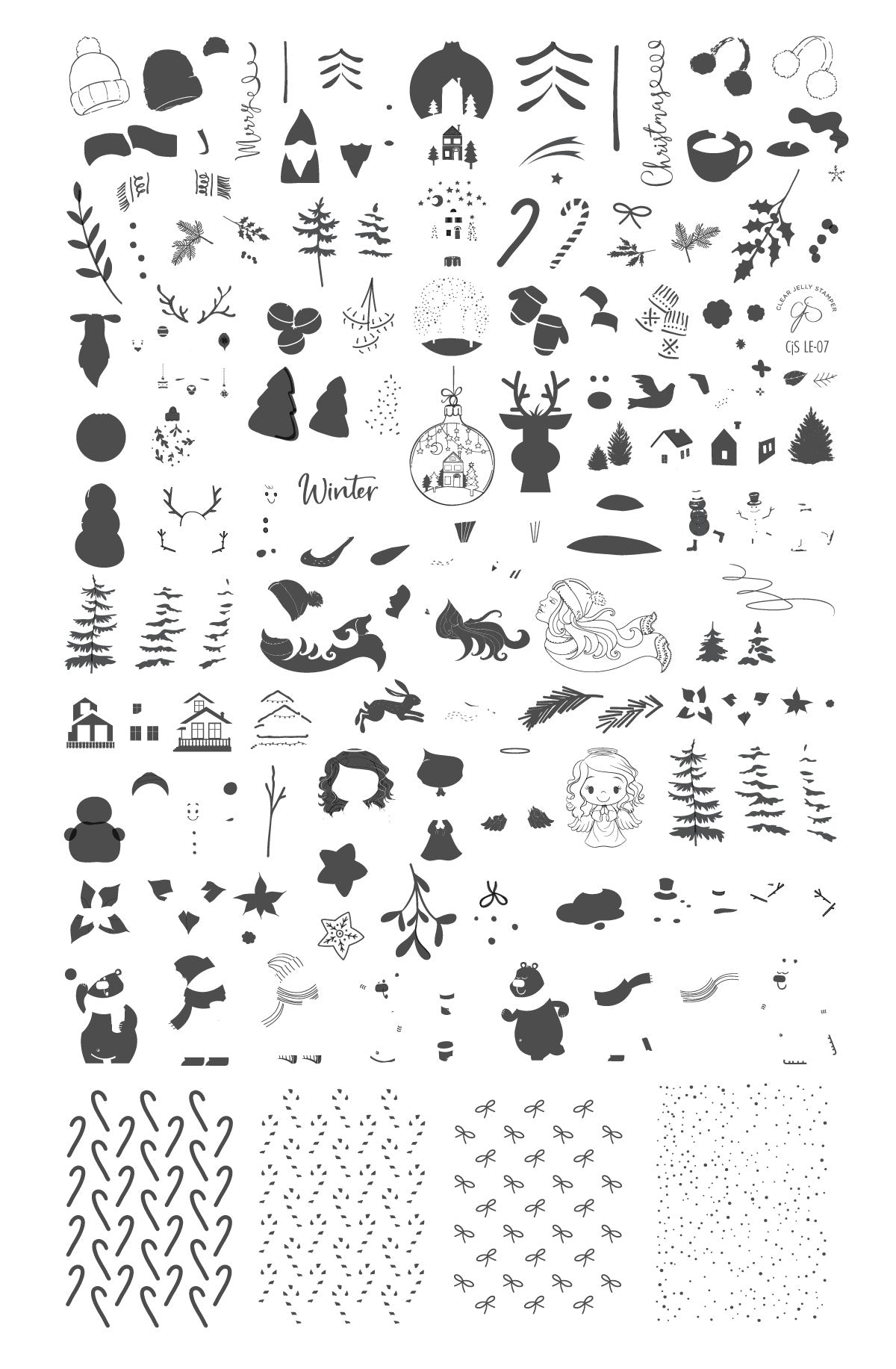 Frosty's Winter Wonderland (CjSLE-07) Etched Nail Art Stamping Plate